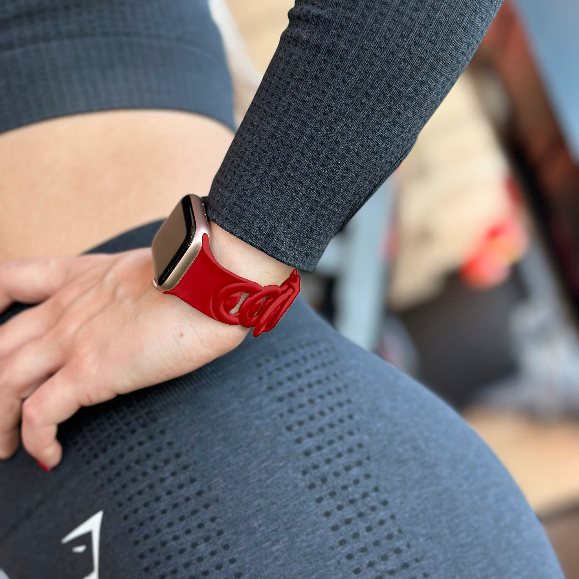 Apple Watch Silicone Chain Strap (Red)
