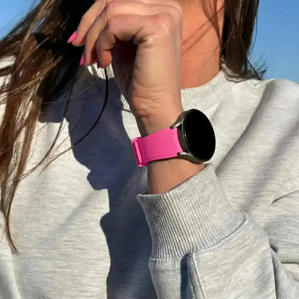 Coros Pace 2 Twill Silicone Strap (Bright Pink)