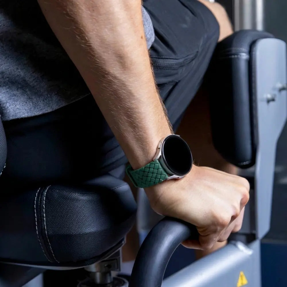 Samsung Galaxy Watch FE gevlochten siliconen bandje (donkergroen)