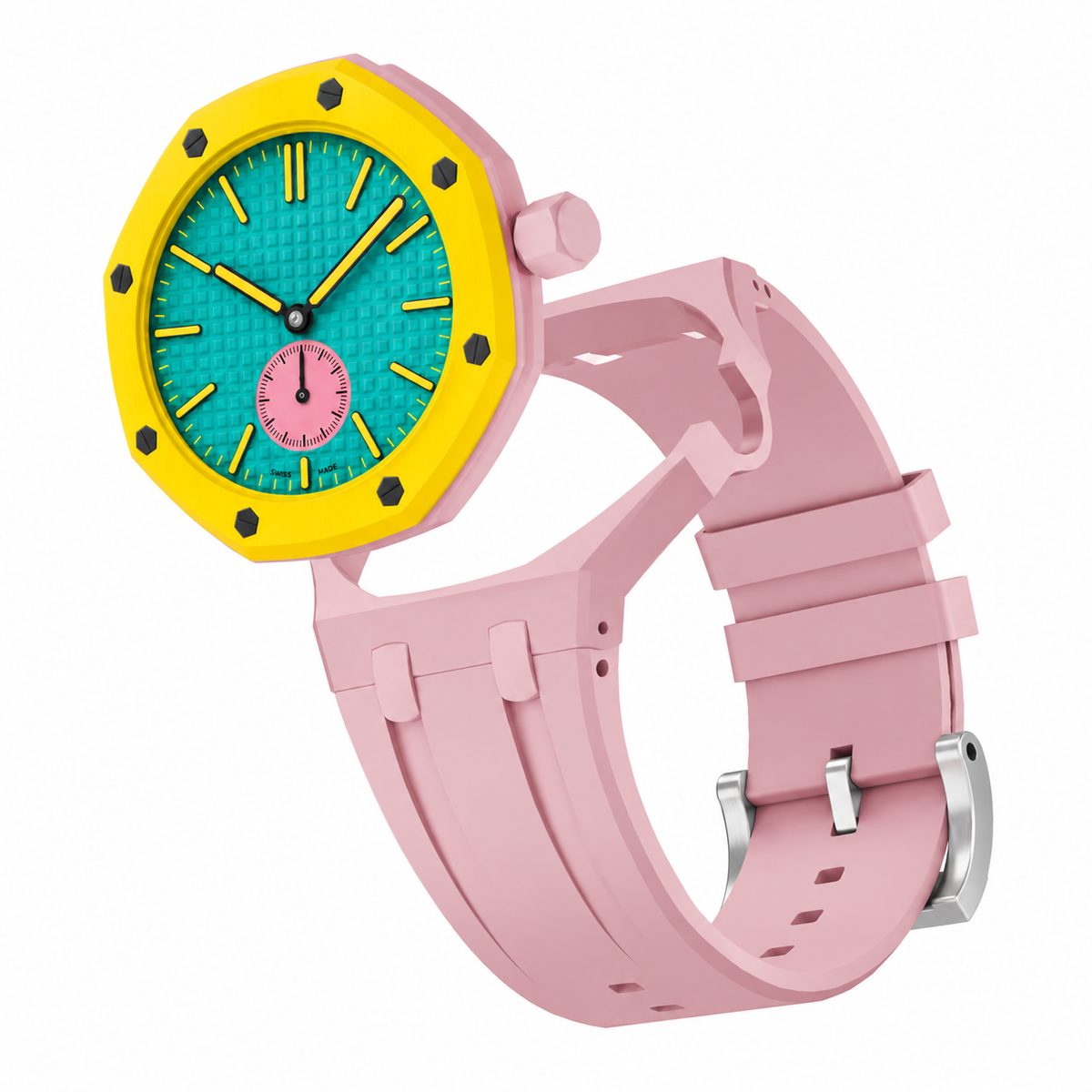 Swatch Royal Pop Silicone Strap - 3 O'Clock (Pink)
