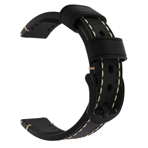 Watch Strap 18mm Leather - Quick Release (Black)