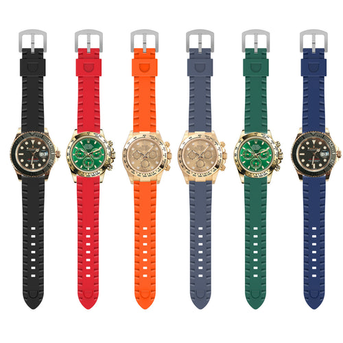 Universal 24mm Wave Silicone Strap (Green)
