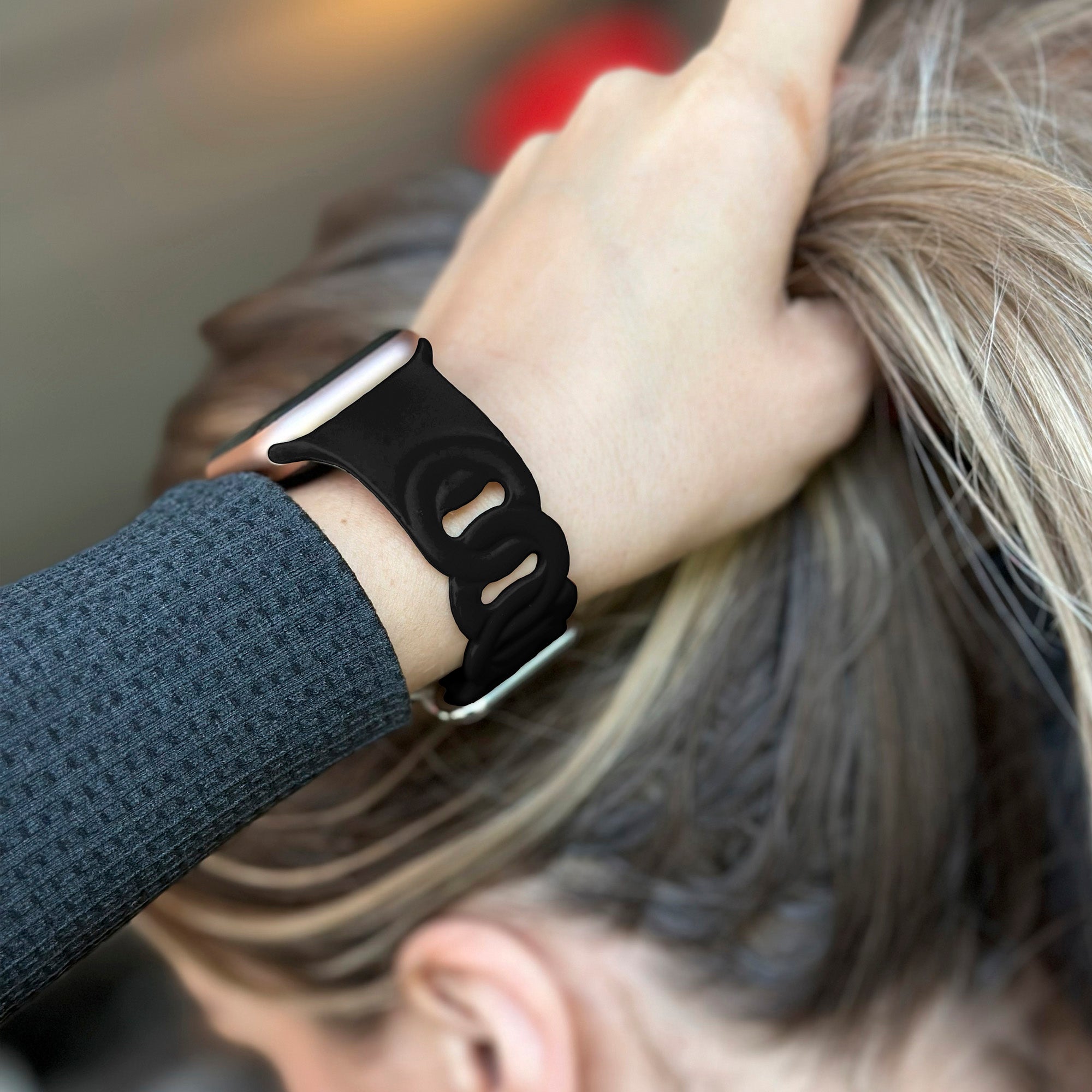 Apple Watch Silicone Chain Strap (Black)