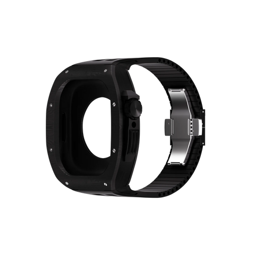 Reqior Apple Watch 45mm Polymer Case with Rubber Strap (Carbon Black)