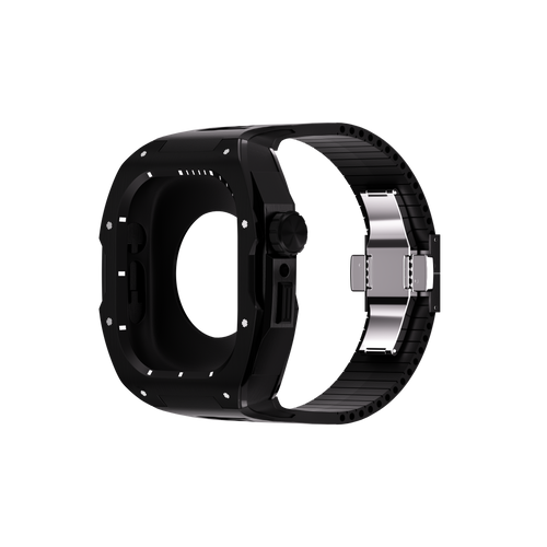 Reqior Apple Watch 45mm Case with Rubber Strap (Black)