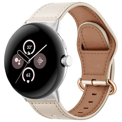 Google Pixel Watch 3 - 41mm Leather Buckle Strap (Beige)