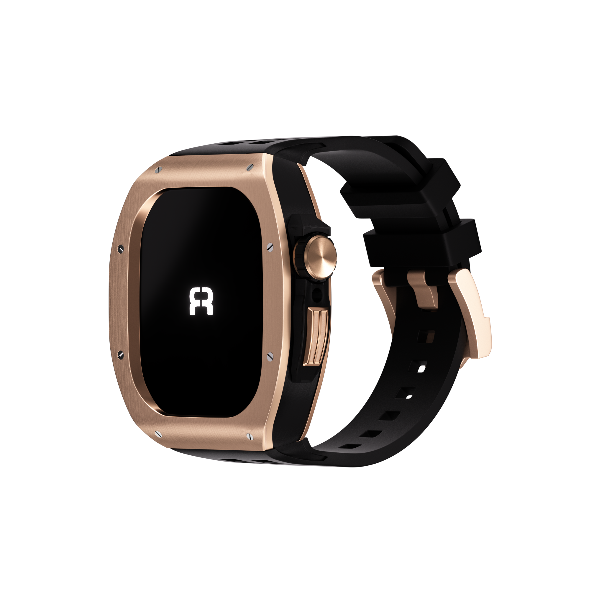 Reqior Apple Watch 45mm Polymer and Metal Case with Rubber Strap (Rose Gold)