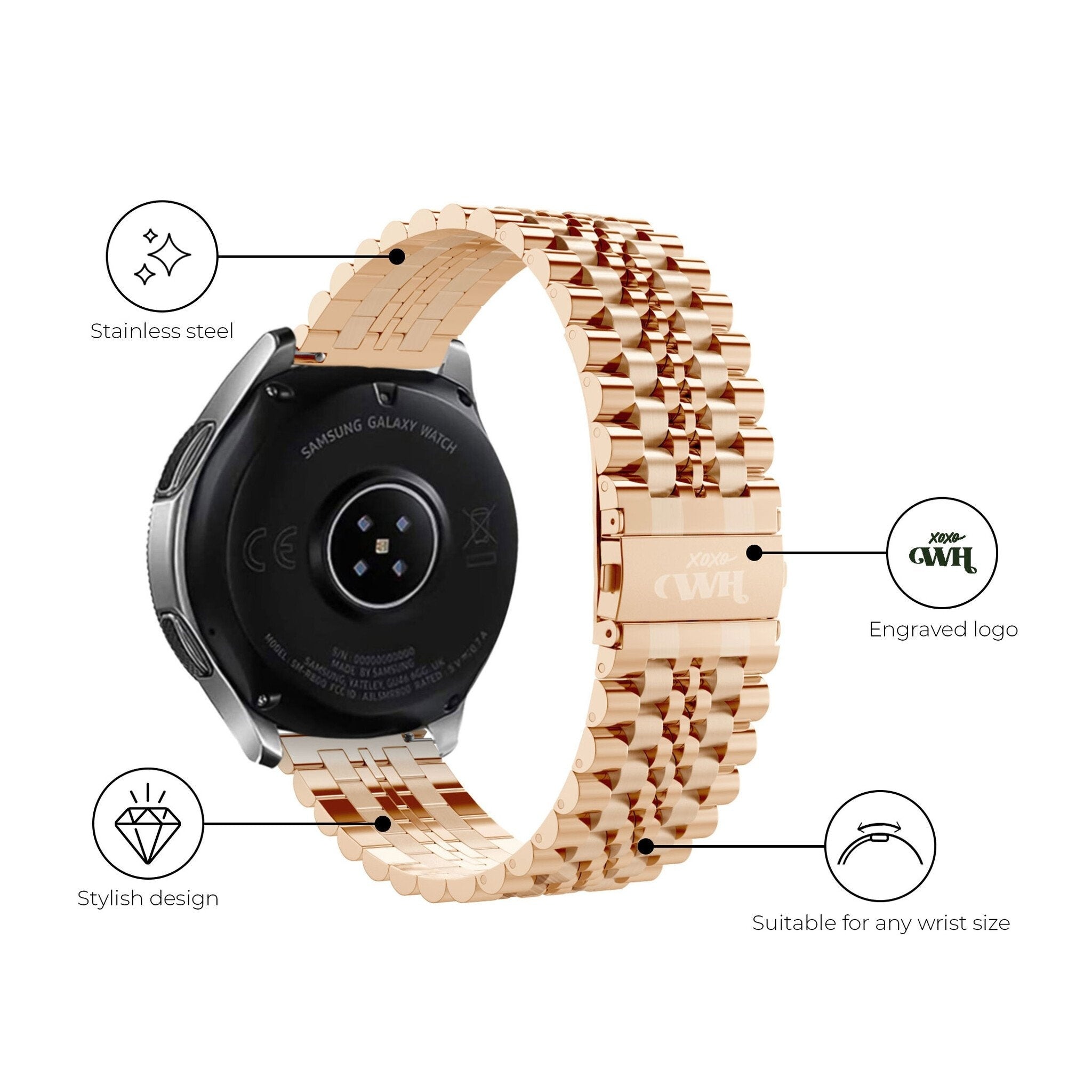 xoxo Wildhearts Polar Grit X Pro Steel Strap (Rose Gold)