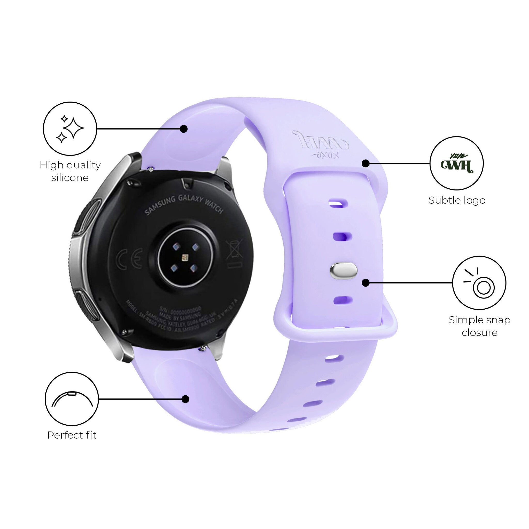 xoxo Wildhearts Samsung Galaxy Watch 6 - 40mm Silicone Strap (Lilac)