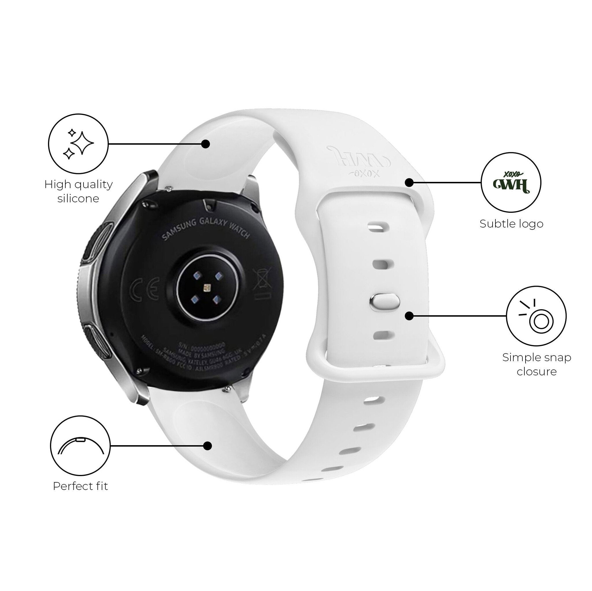 xoxo Wildhearts Samsung Galaxy Watch 4 40mm Silicone Strap (White)