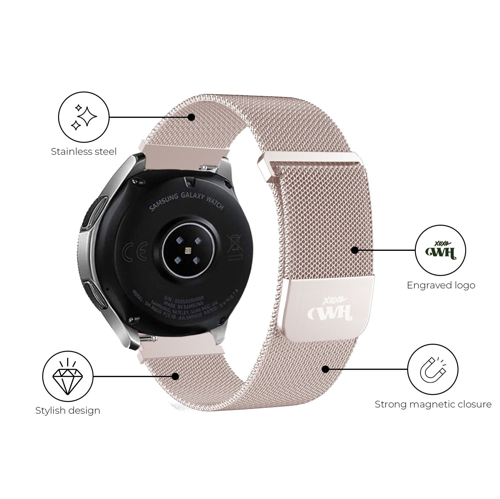 xoxo Wildhearts Xiaomi Mi Watch Milanese Strap (Rose Pink)