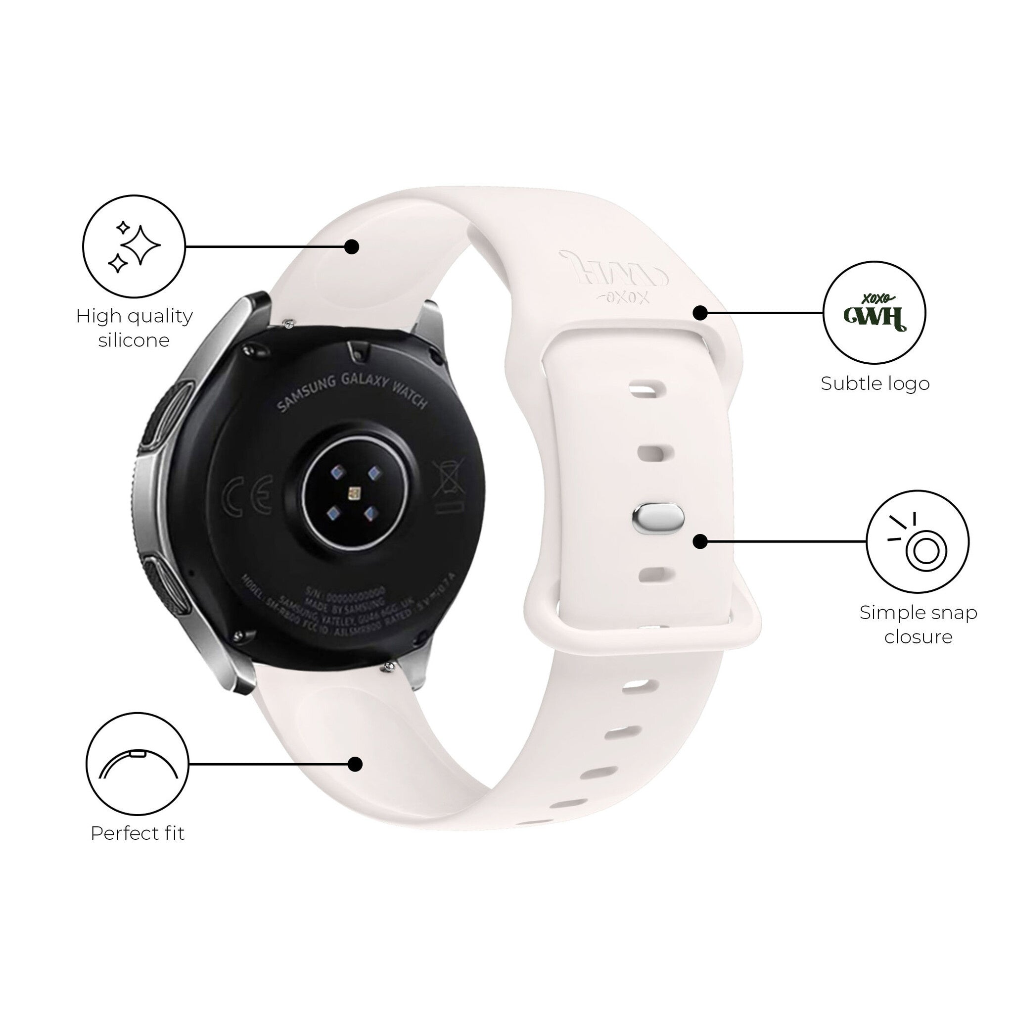 xoxo Wildhearts Samsung Galaxy Watch 6 - 44mm Silicone Strap (Beige)