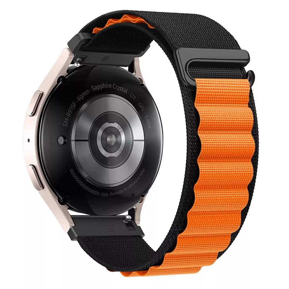 Huawei Watch 5 - 46mm Alpine Nylon Strap (Black/Orange)