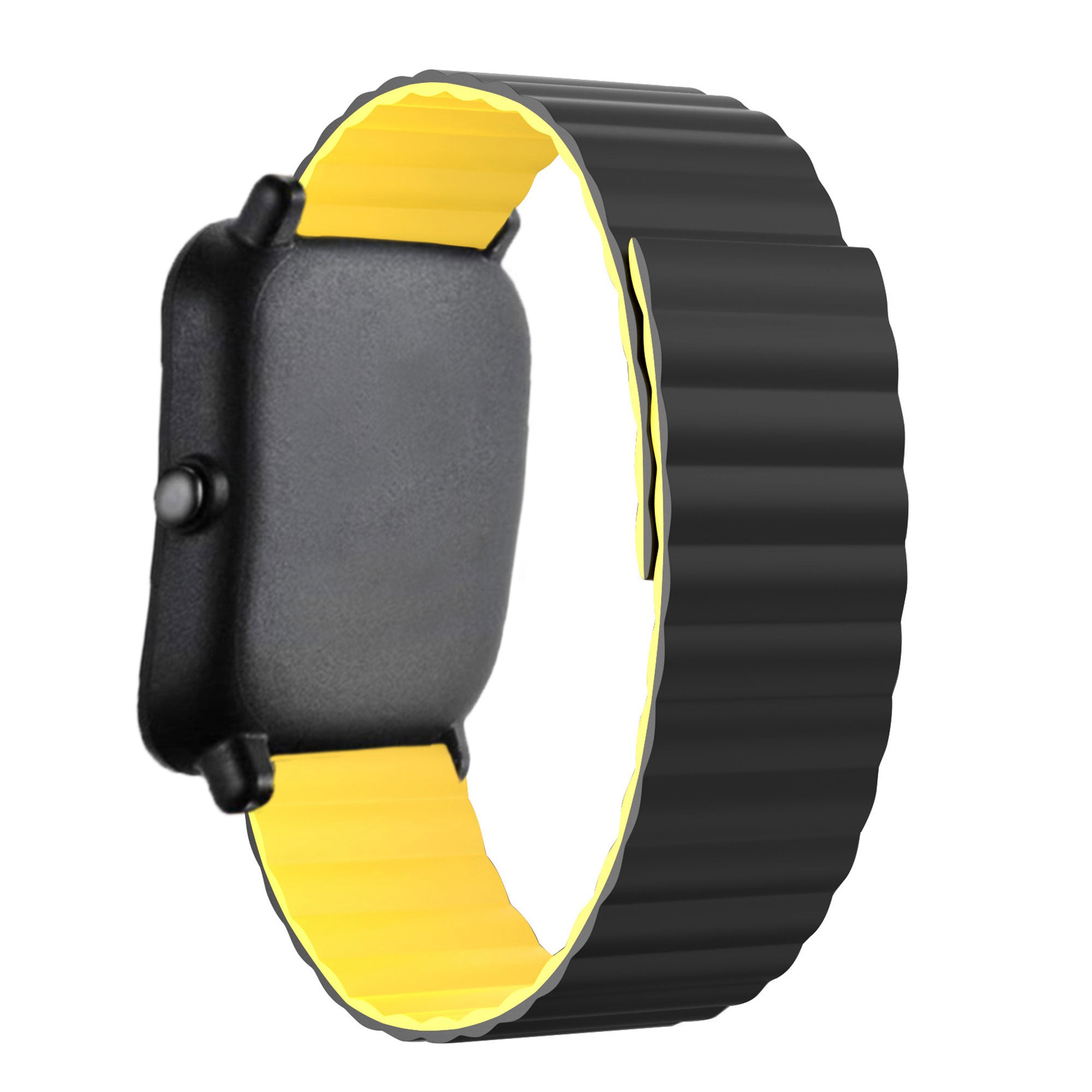 amazfit-bandje-leren-loop-zwart-geel-achterkant