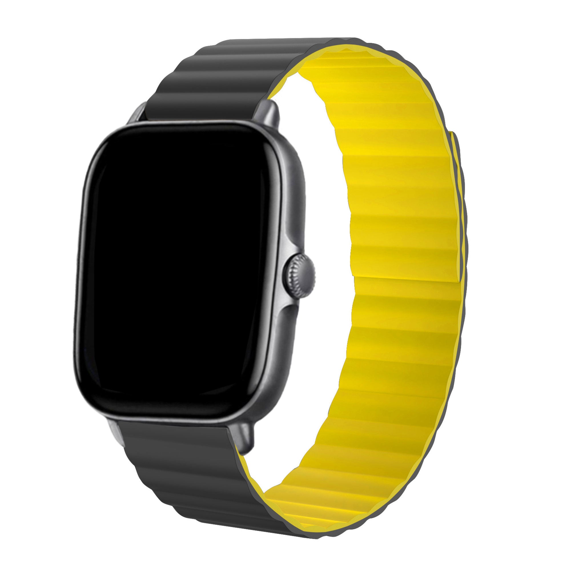 amazfit-bandje-leren-loop-zwart-geel