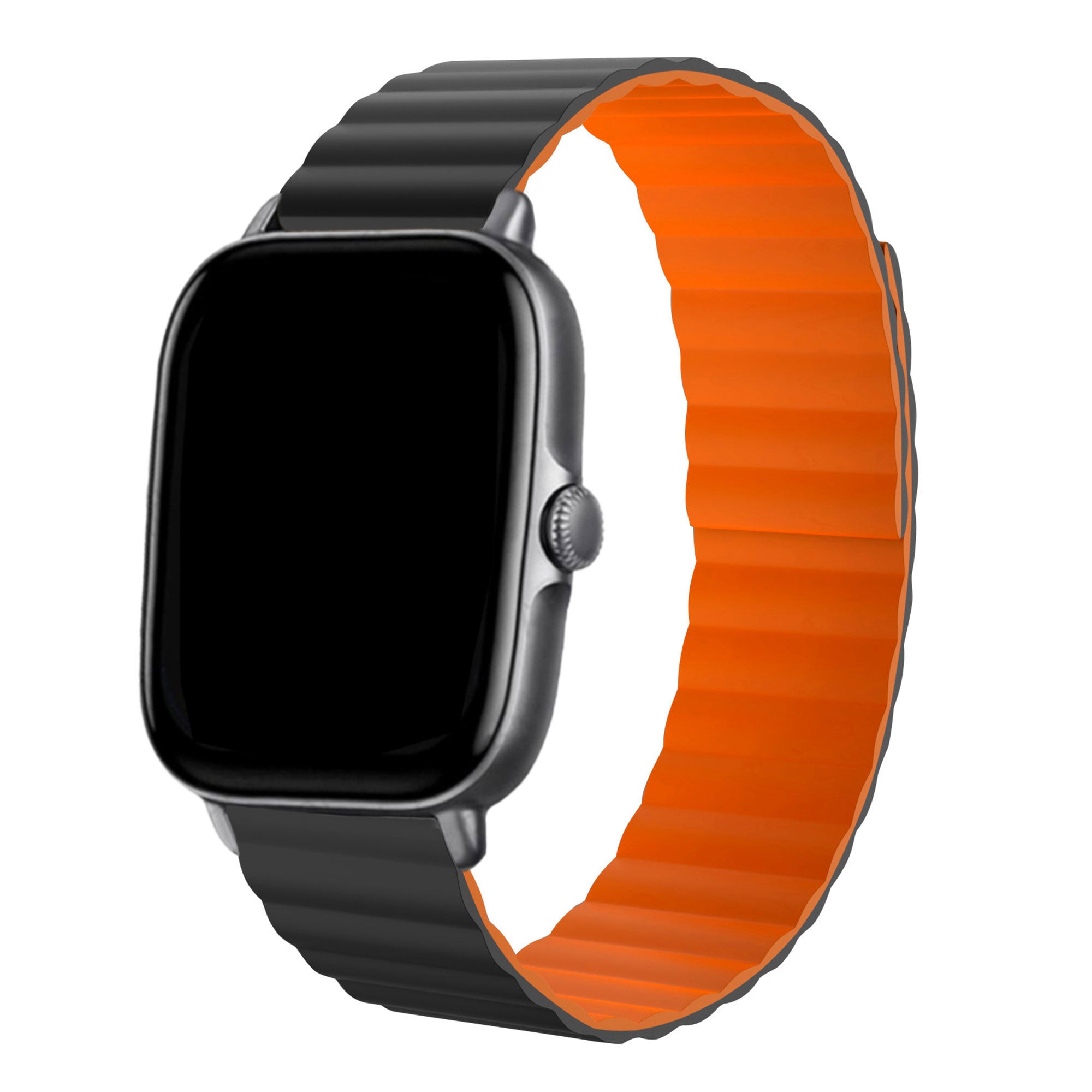 amazfit-bandje-leren-loop-zwart-oranje