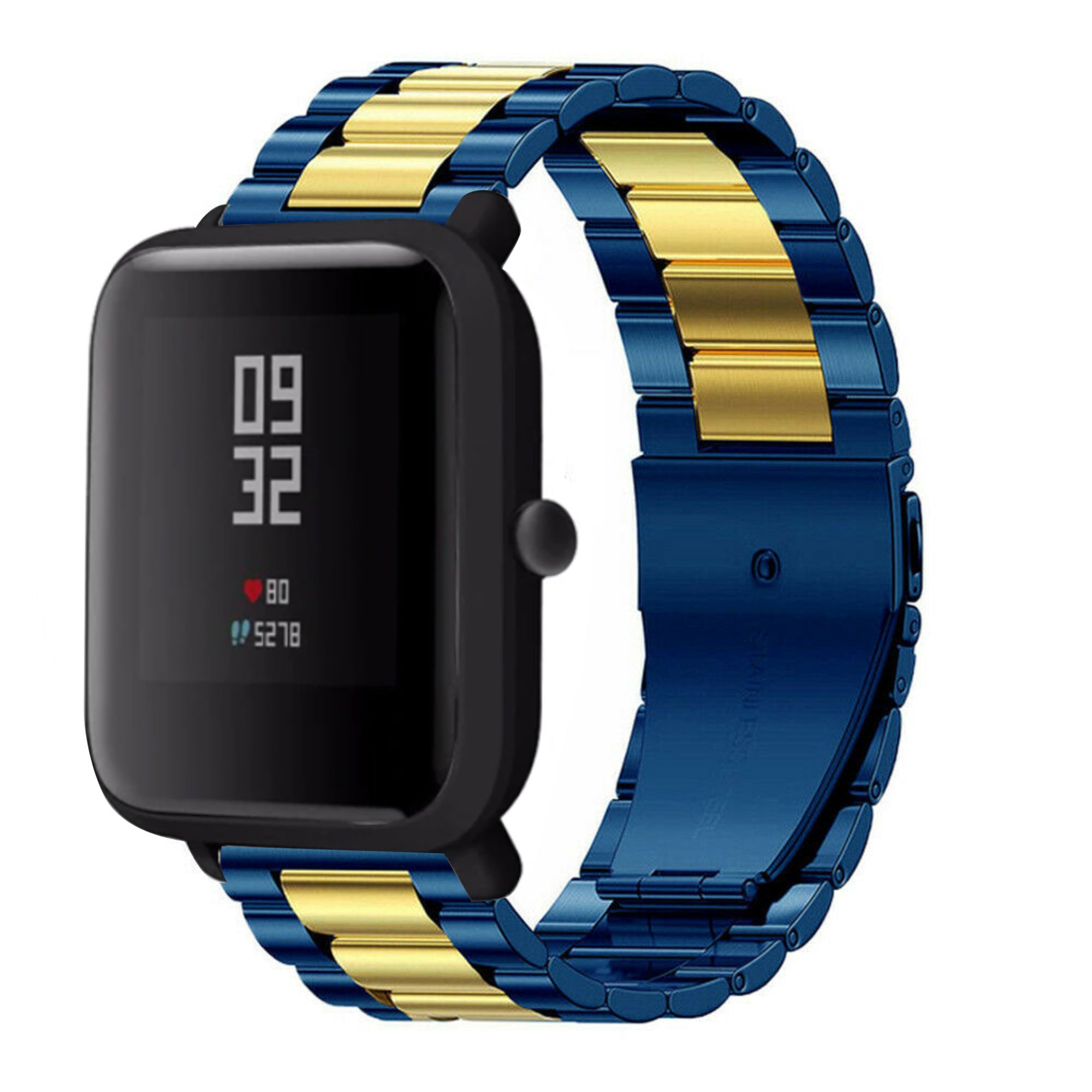 amazfit-bip-stalen-band-blauw-goud