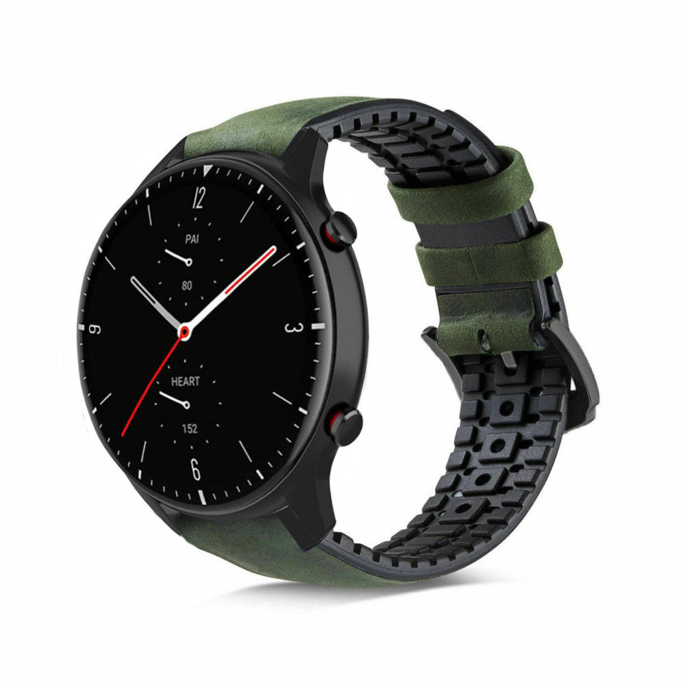 amazfit-gtr-2-siliconen-leren-bandje-groen