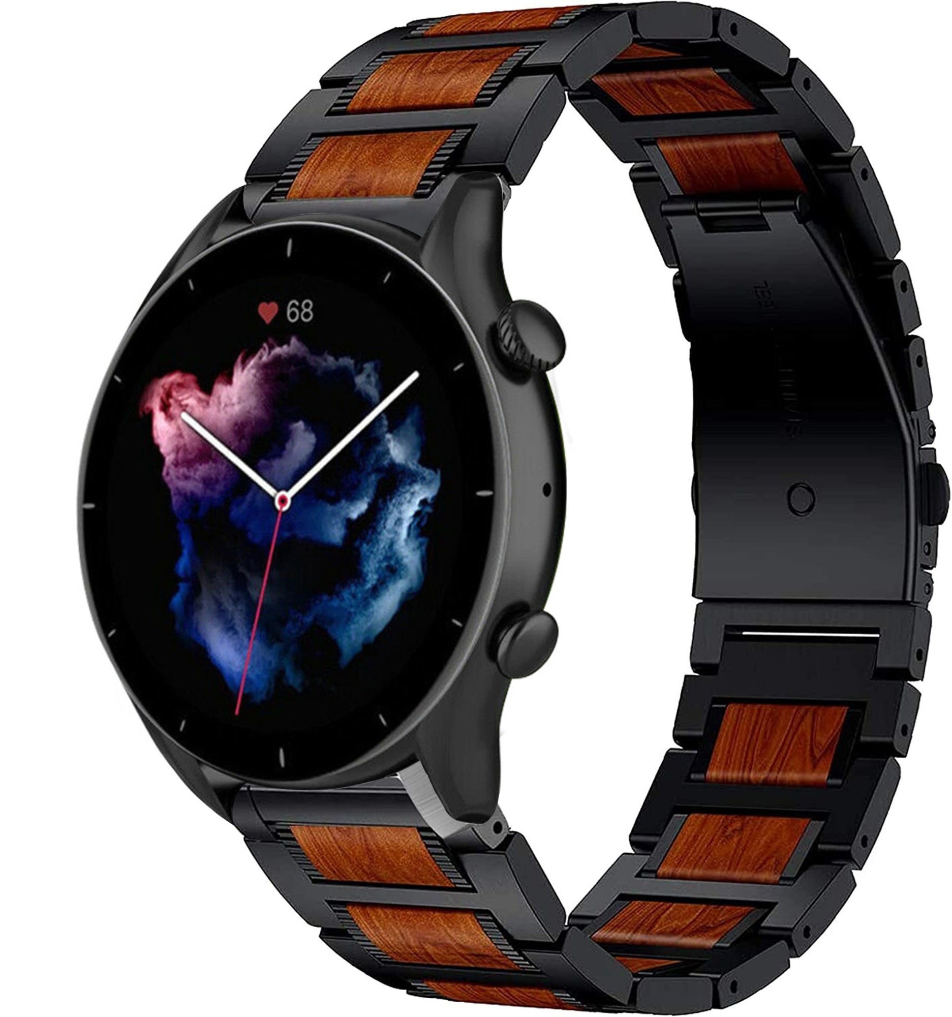 amazfit-gtr-3-stalen-houten-band-zwart