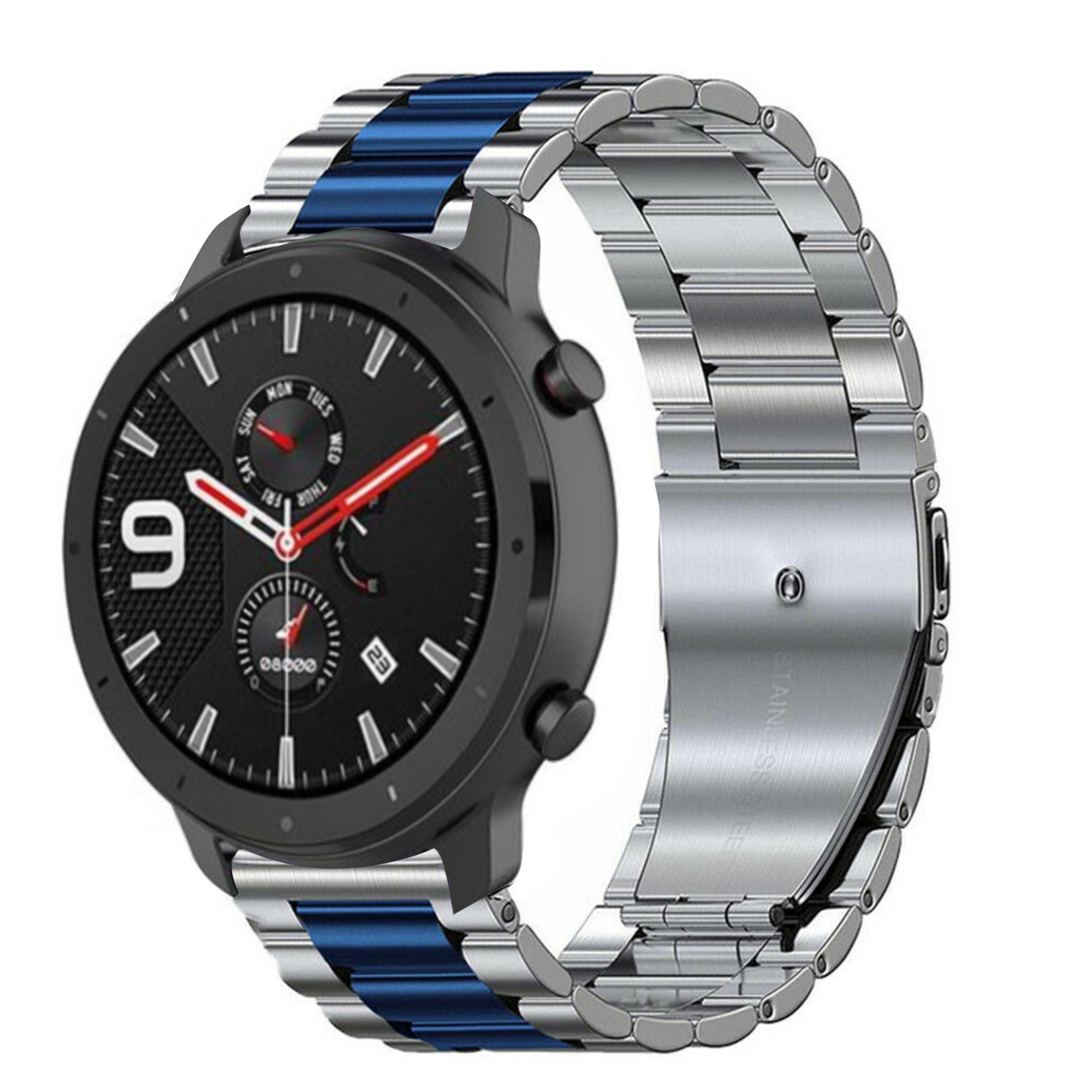 Amazfit GTR Steel Strap (Silver/Blue)