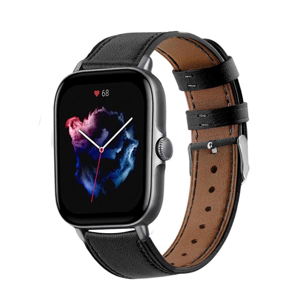 amazfit-gts-2-bandje-leer-zwart