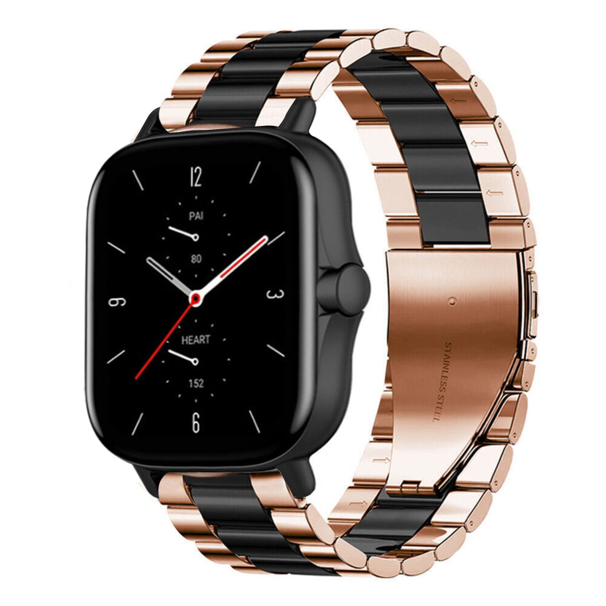 amazfit-gts-2-stalen-band-rose-goud-zwart