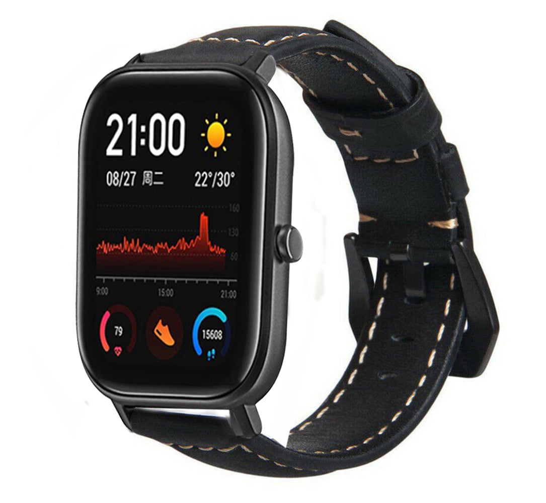 amazfit-gts-leren-bandje-zwart