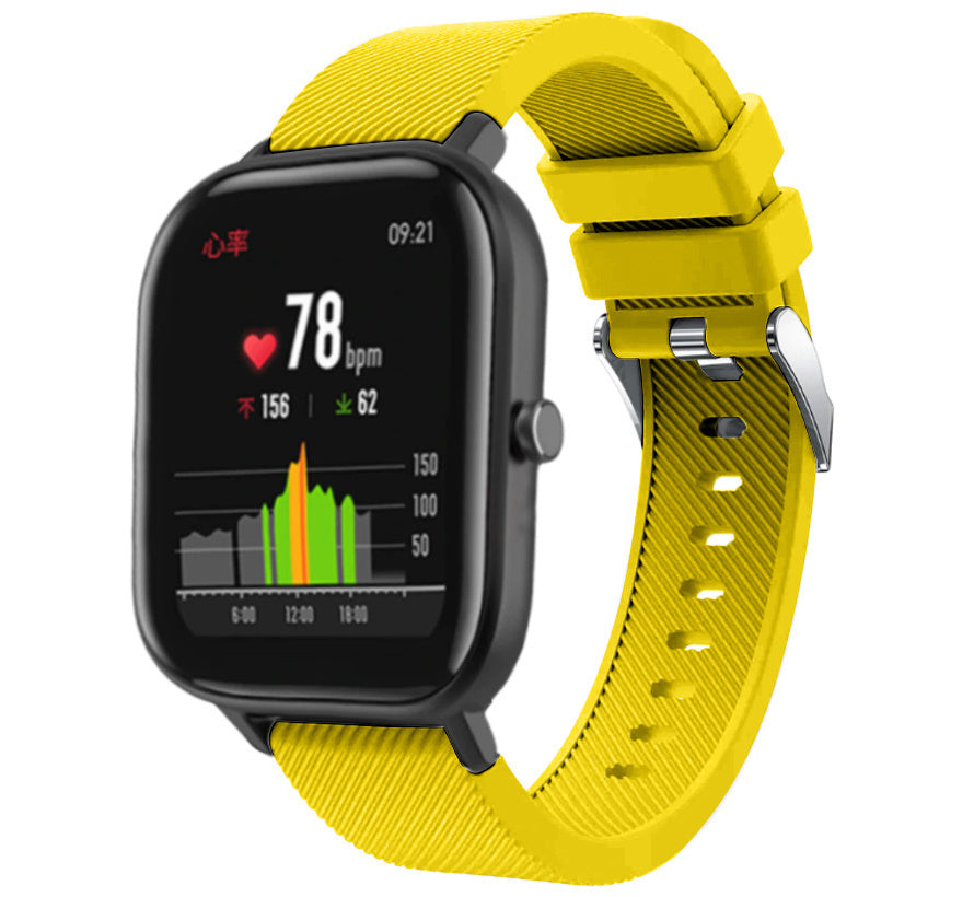 amazfit-gts-siliconen-bandje-geel