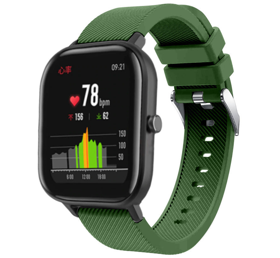 amazfit-gts-siliconen-bandje-legergroen