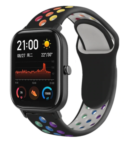 amazfit-gts-sport-band-zwart-regenboog