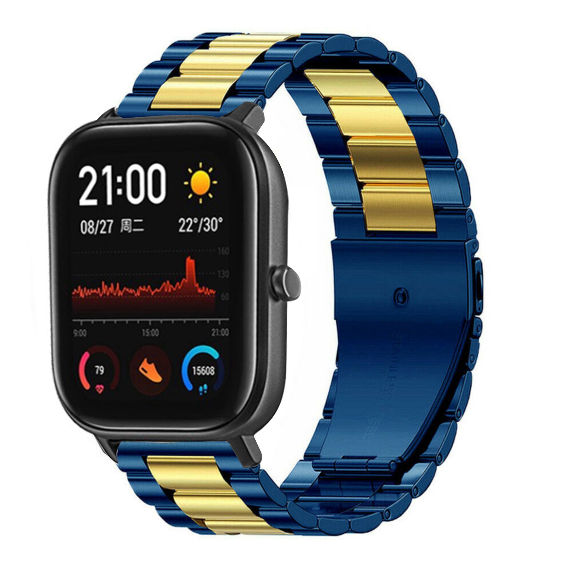 amazfit-gts-stalen-band-blauw-goud