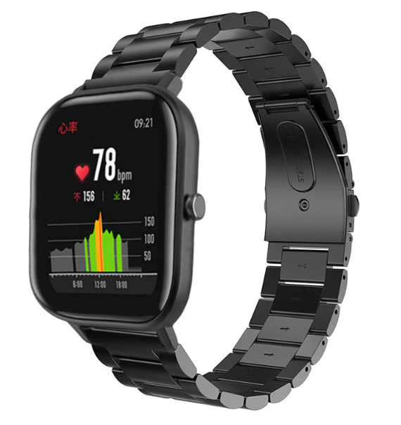 amazfit-gts-stalen-band-zwart