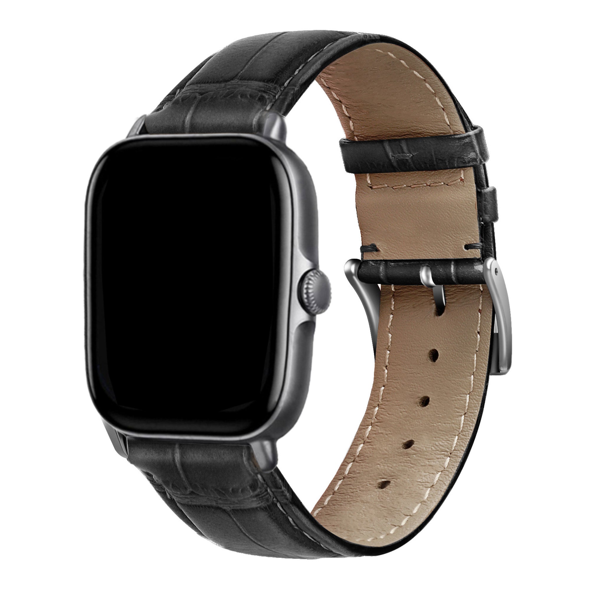 amazfit-leren-bandje-leather-crocodile-zwart