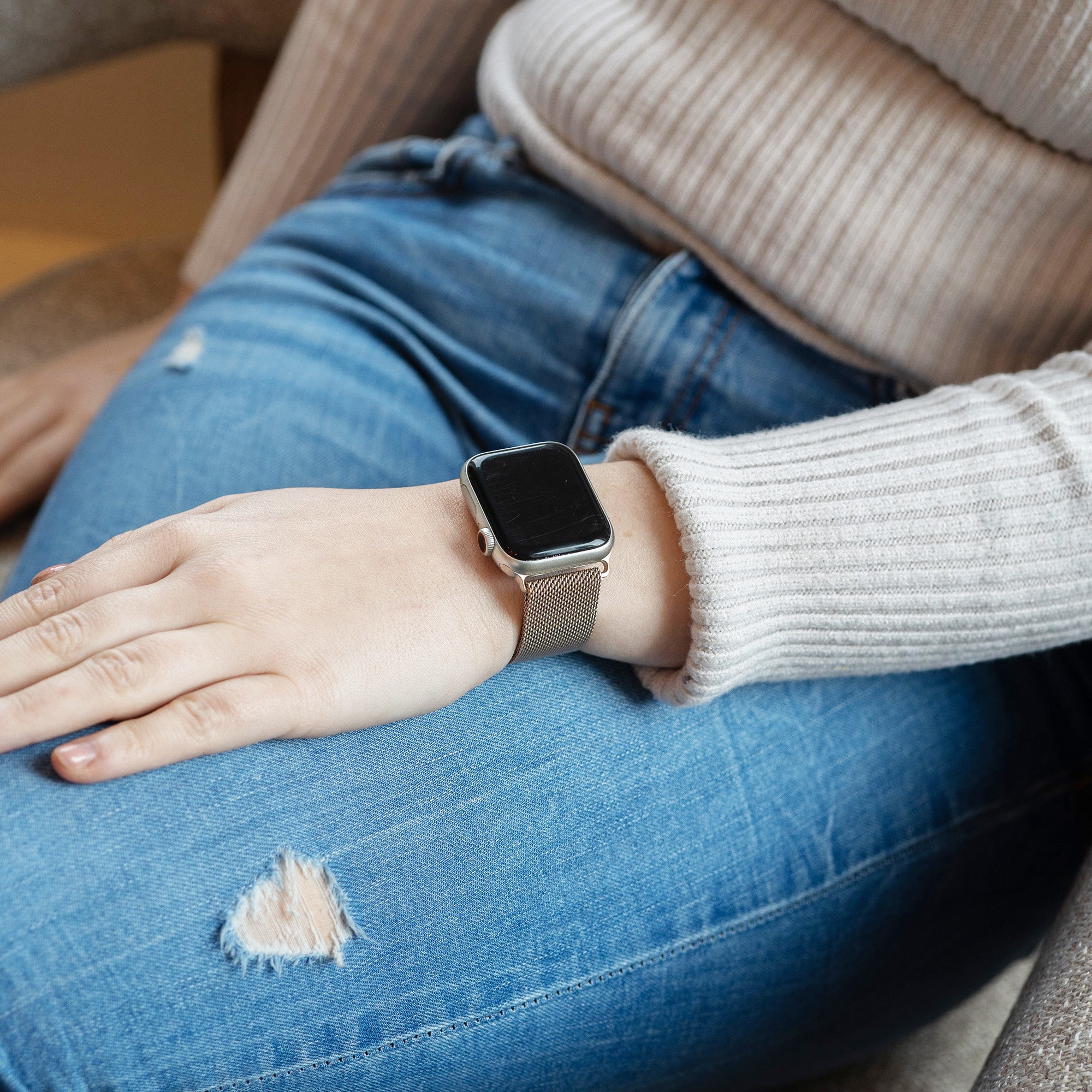 Apple Watch Ultra Milanese Strap (Champagne)