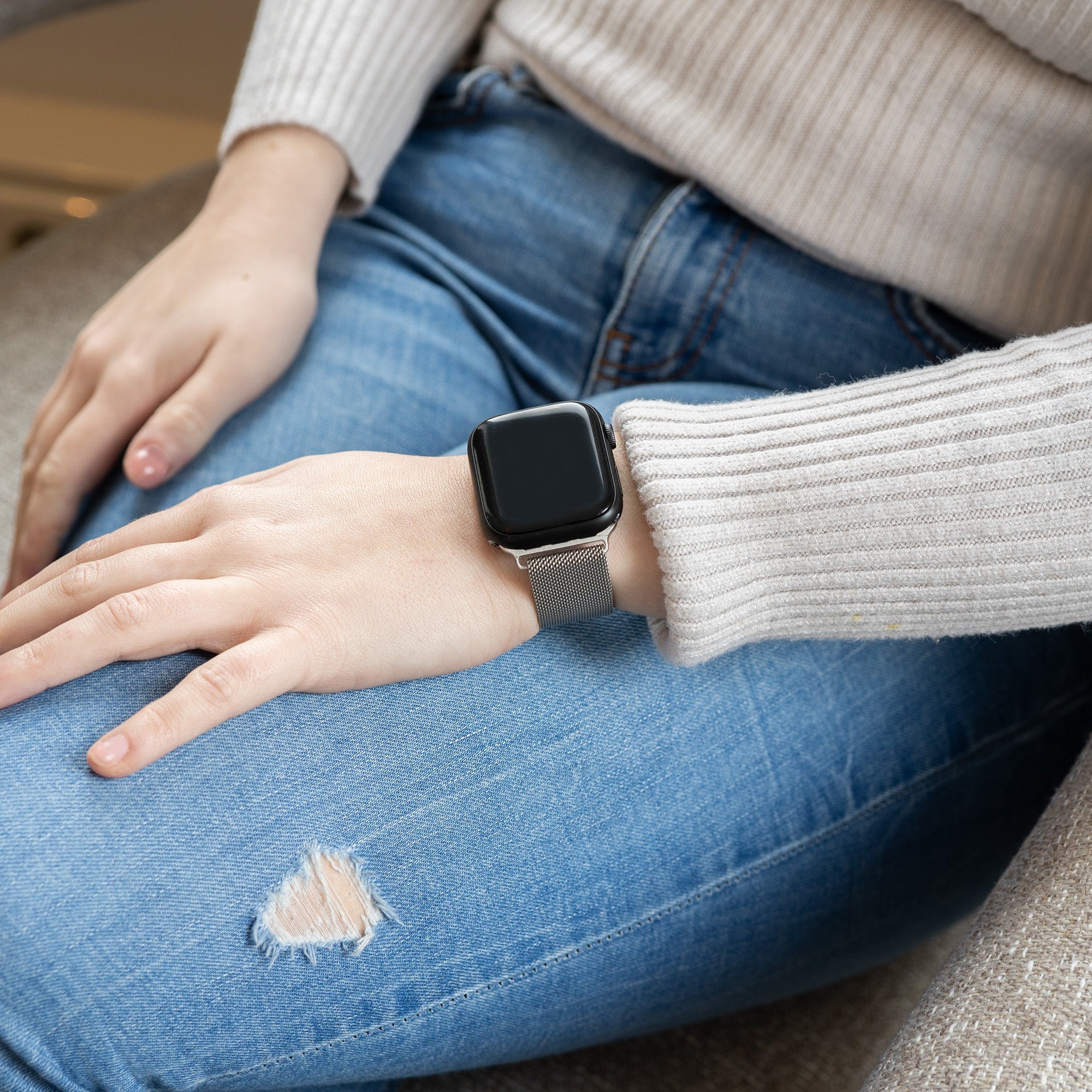 Apple Watch Milanese Strap (Silver) - Main Image