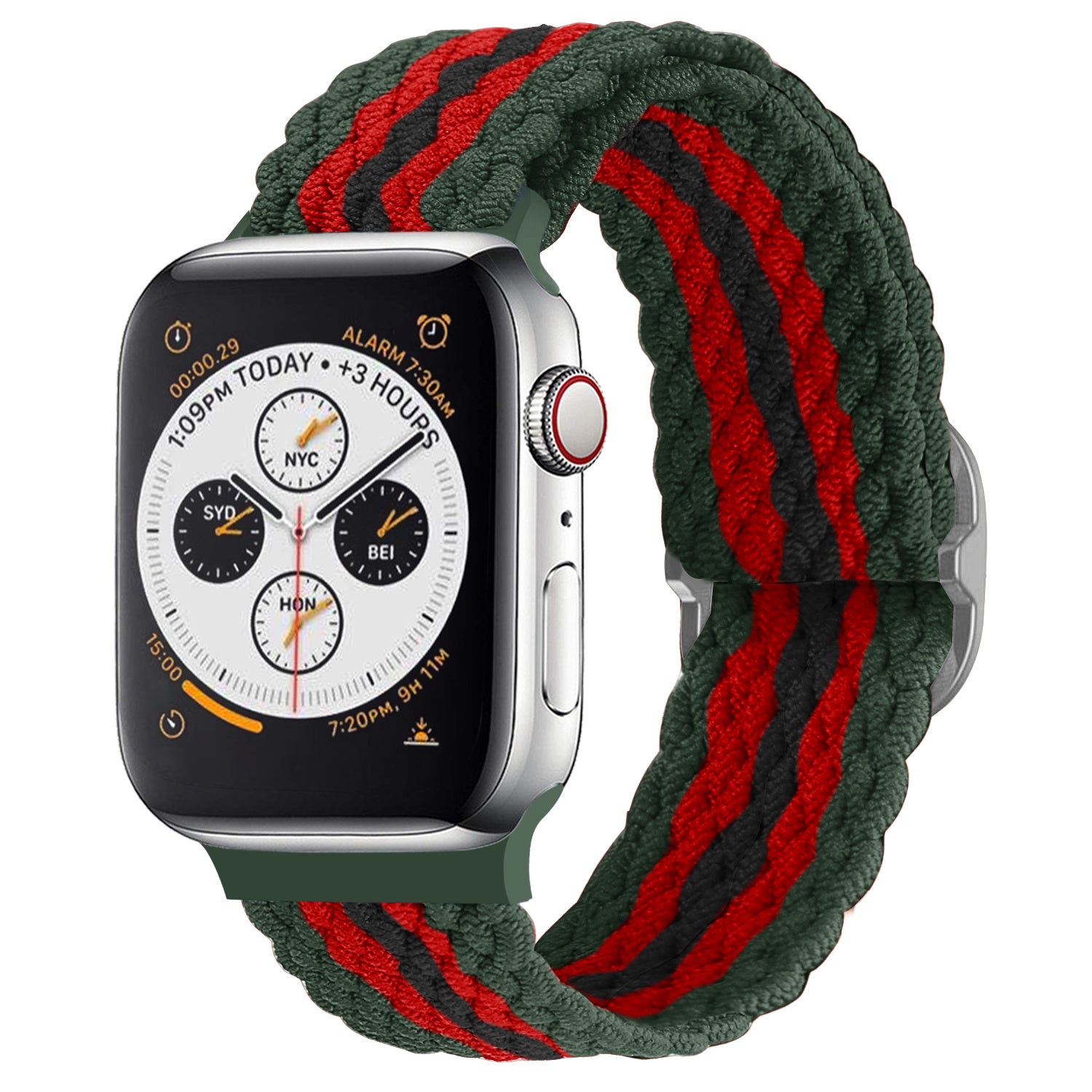 apple-watch-geweven-bandje-oranje-groen