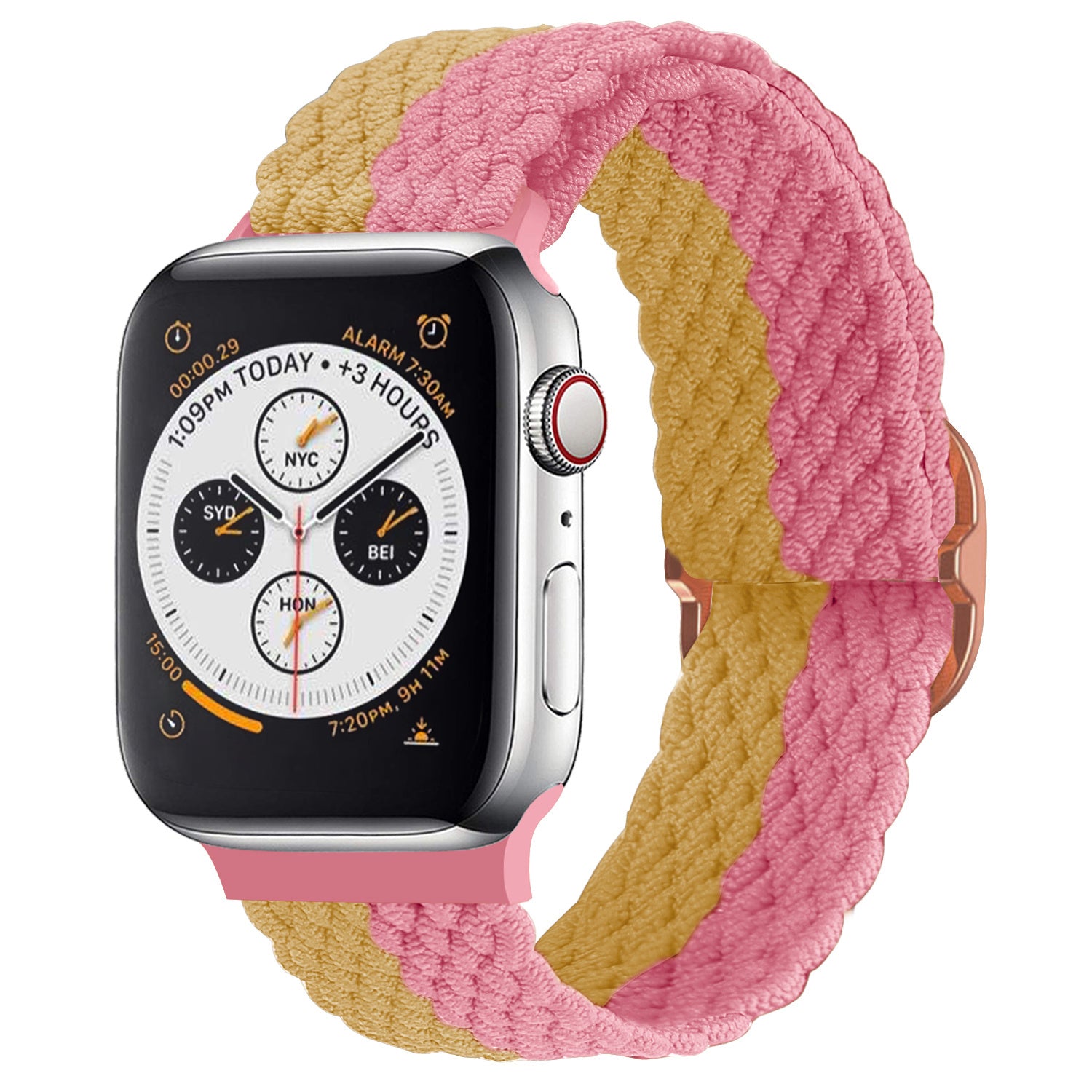 apple-watch-geweven-bandje-roze-geel