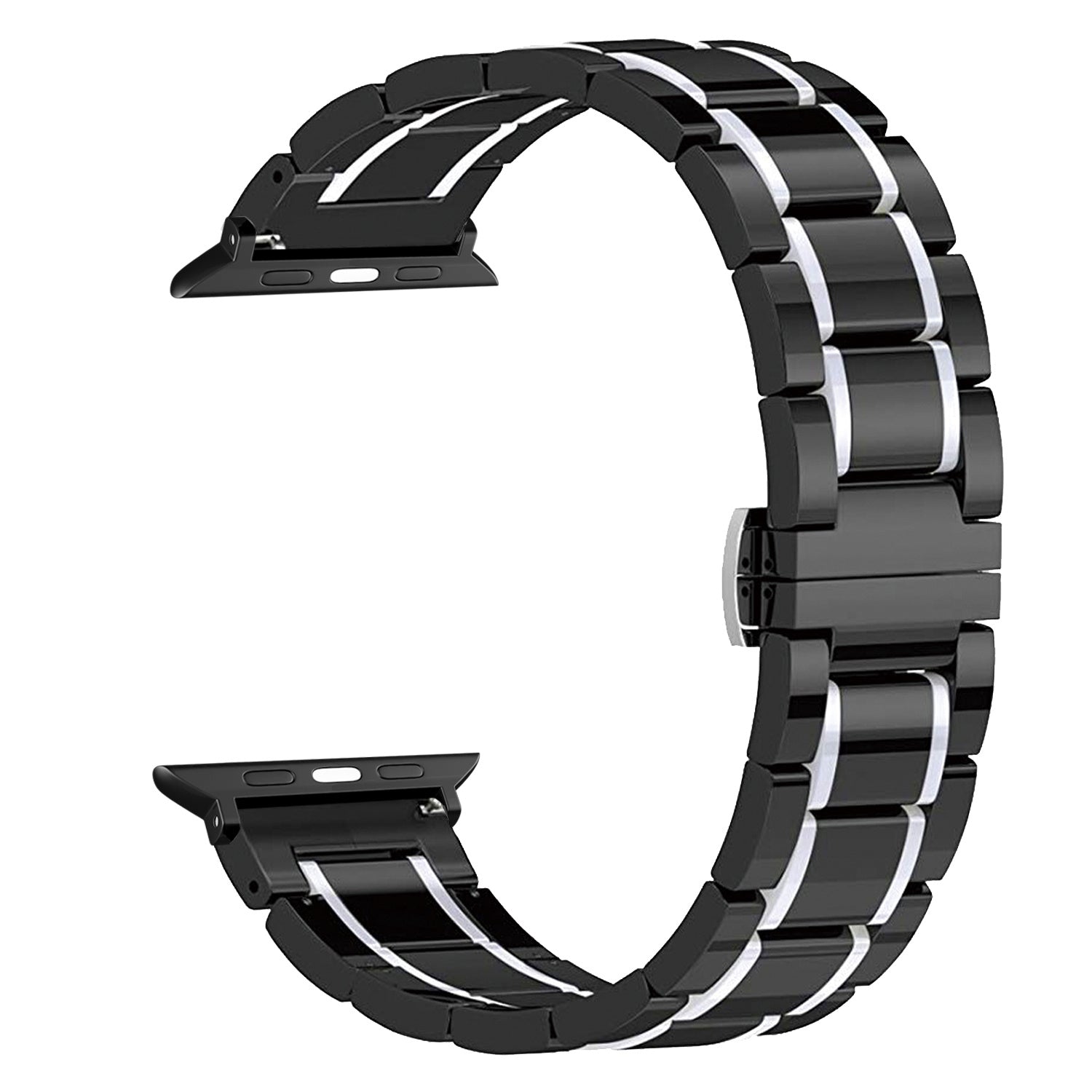 Apple Watch Ceramic/Steel Strap (Black/Silver)