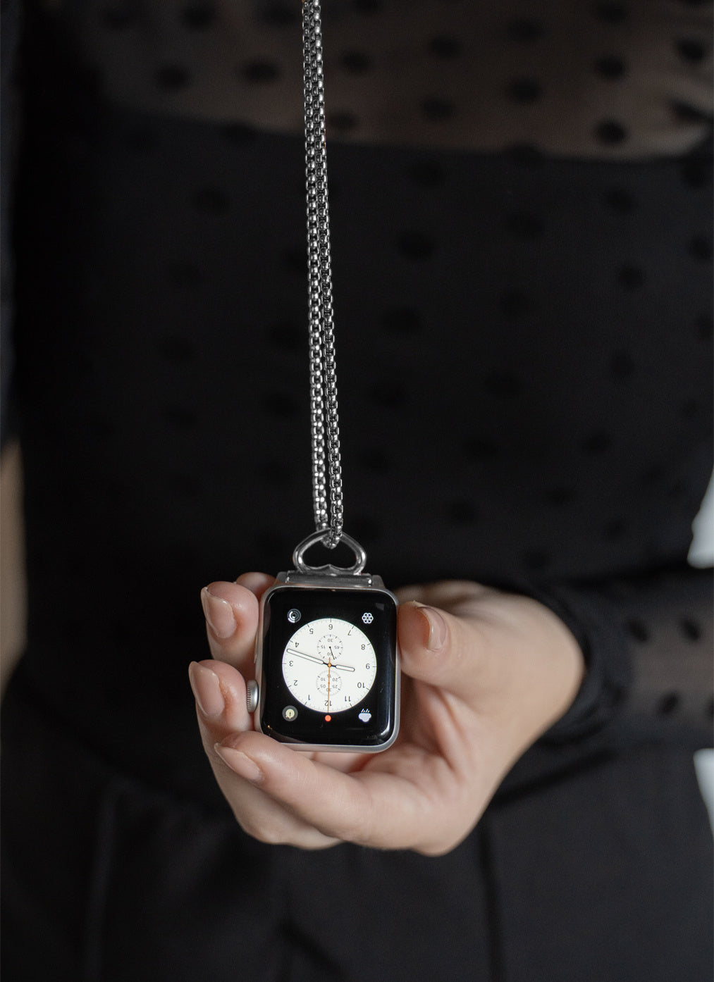 Apple Watch Necklace with Heart (Silver)