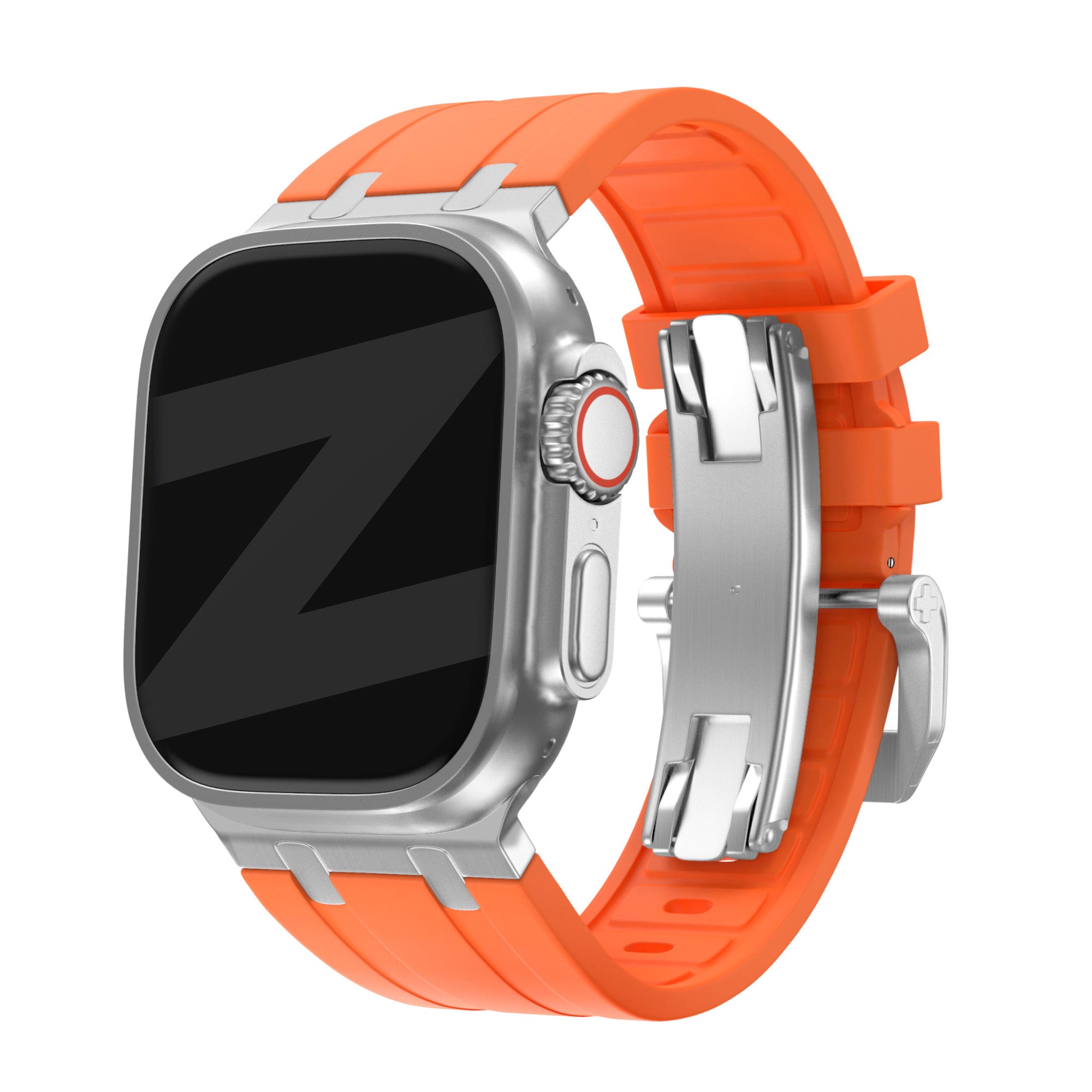 apple watch liquid oranje-zilver