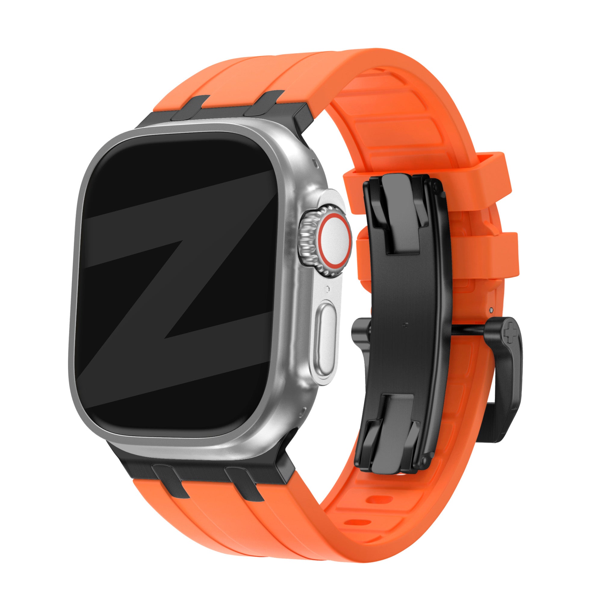 apple watch liquid oranje-zwart