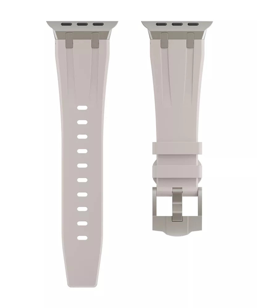 Apple Watch Premium Liquid Silicone Strap (Starlight with Titanium)