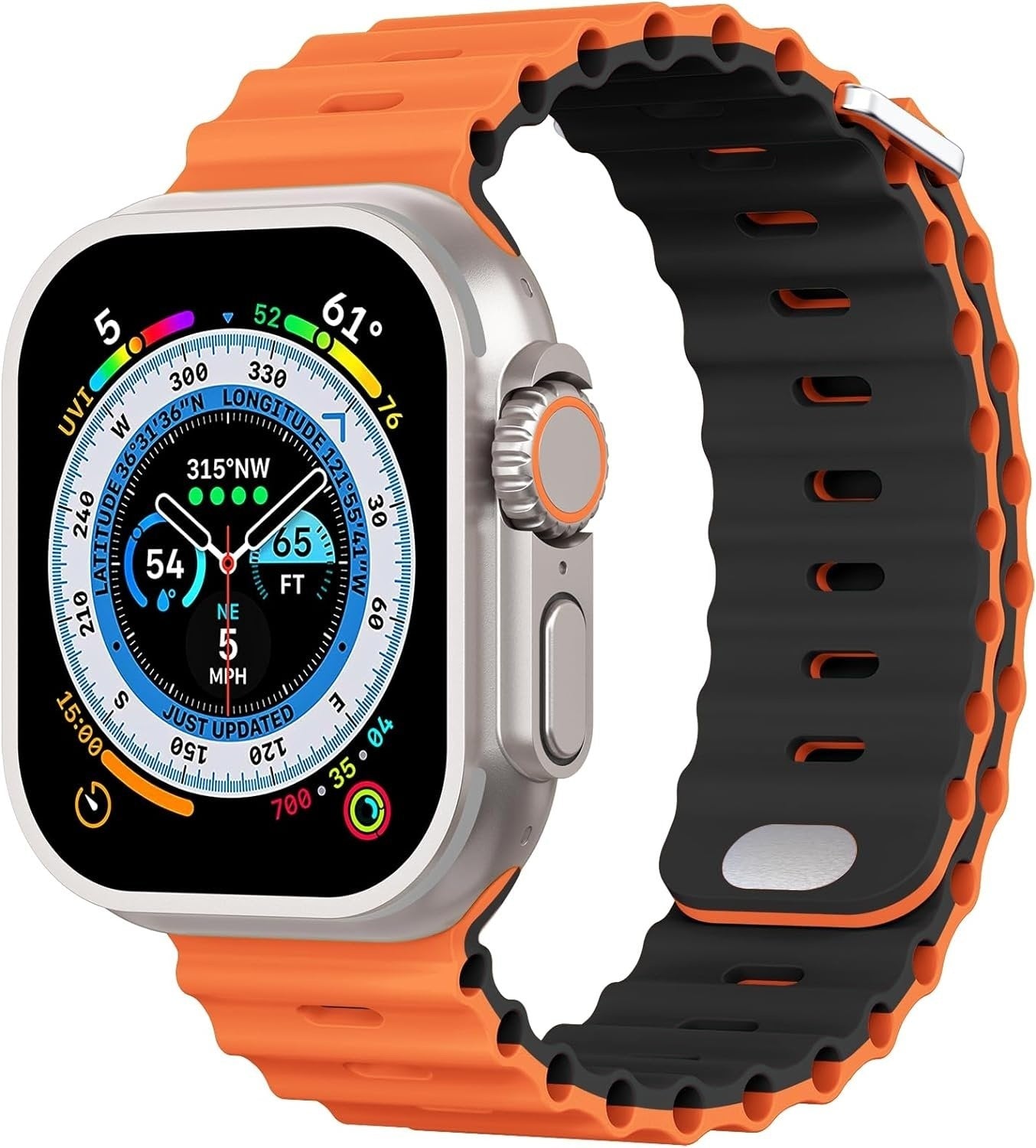 apple-watch-ocean-band-oranje-zwart