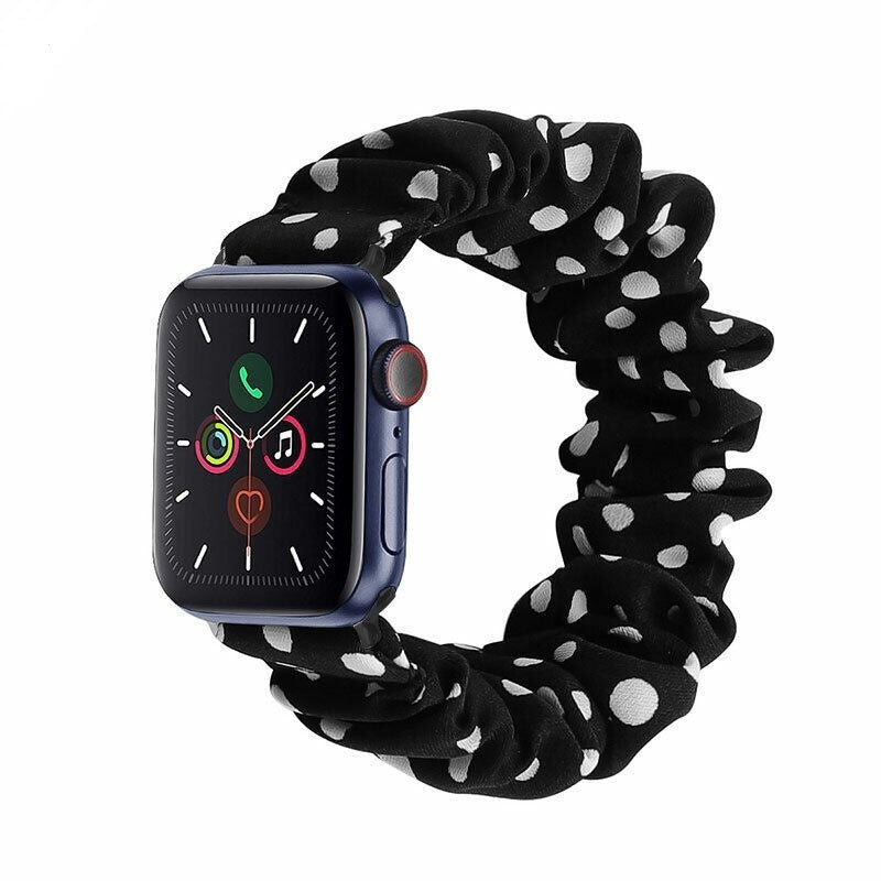 apple-watch-scrunchie-band-zwart-stippen