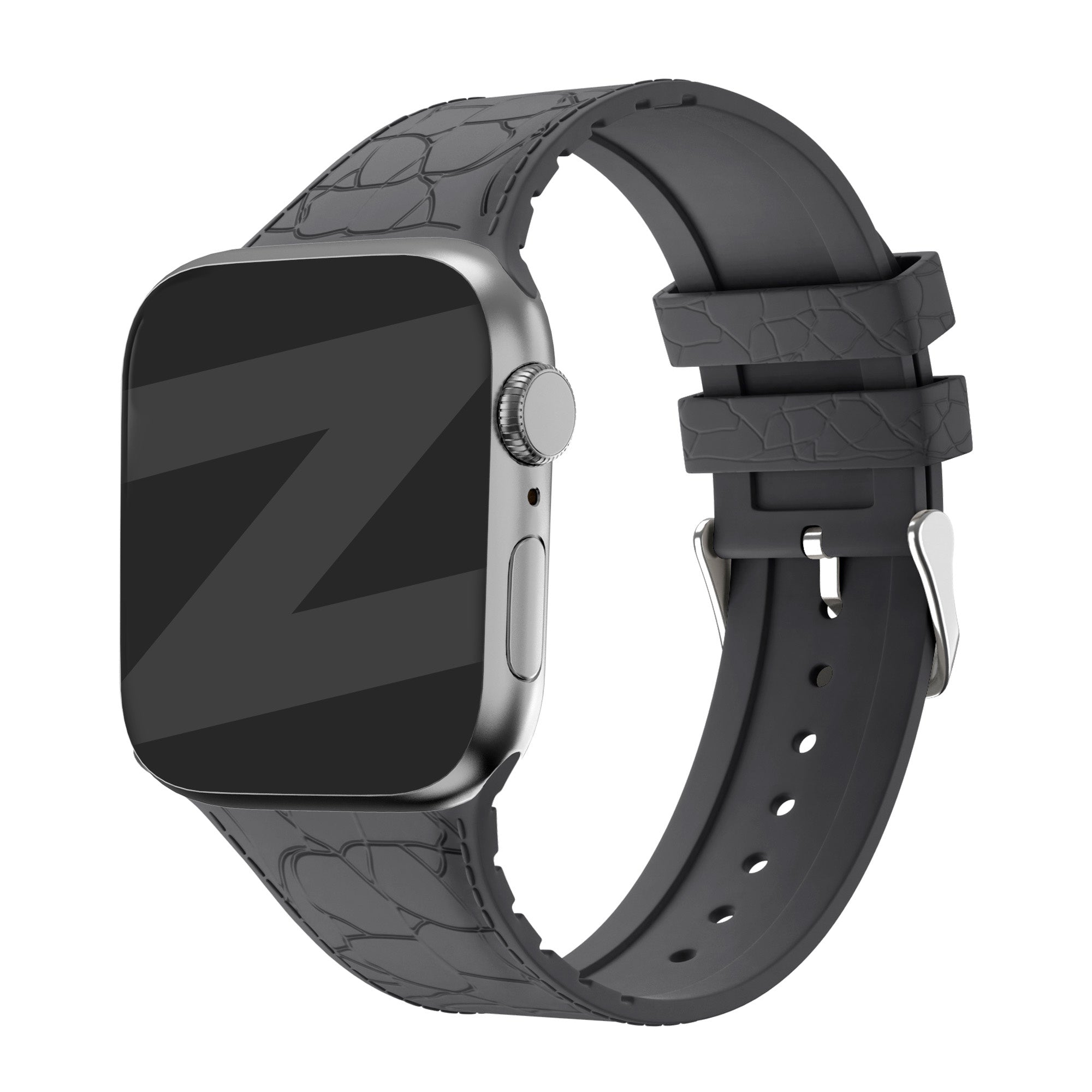 apple watch siliconen patroon donkergrijs