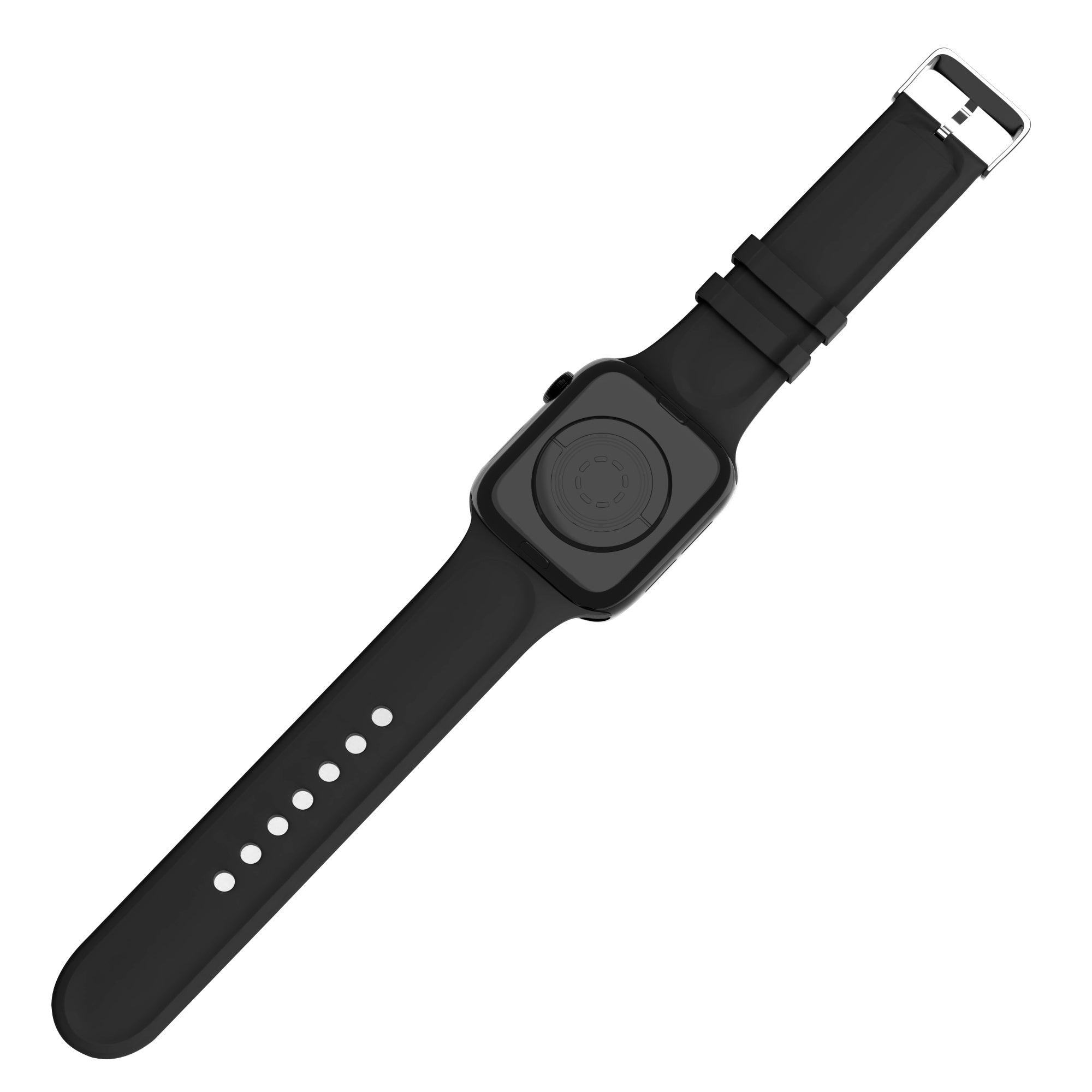 Apple Watch Silicone Strap with Buckle (Black) - Main Image