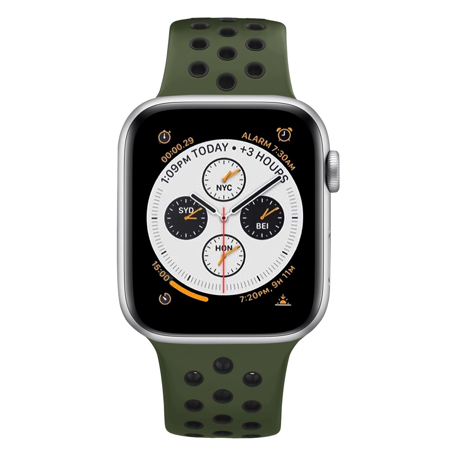 apple-watch-sport-bandje-olijf-zwart-2