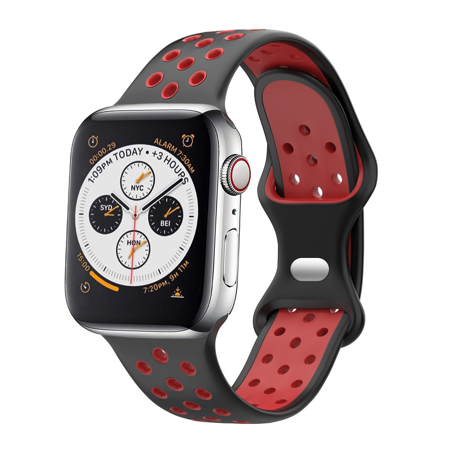 apple-watch-sport-bandje-zwart-rood