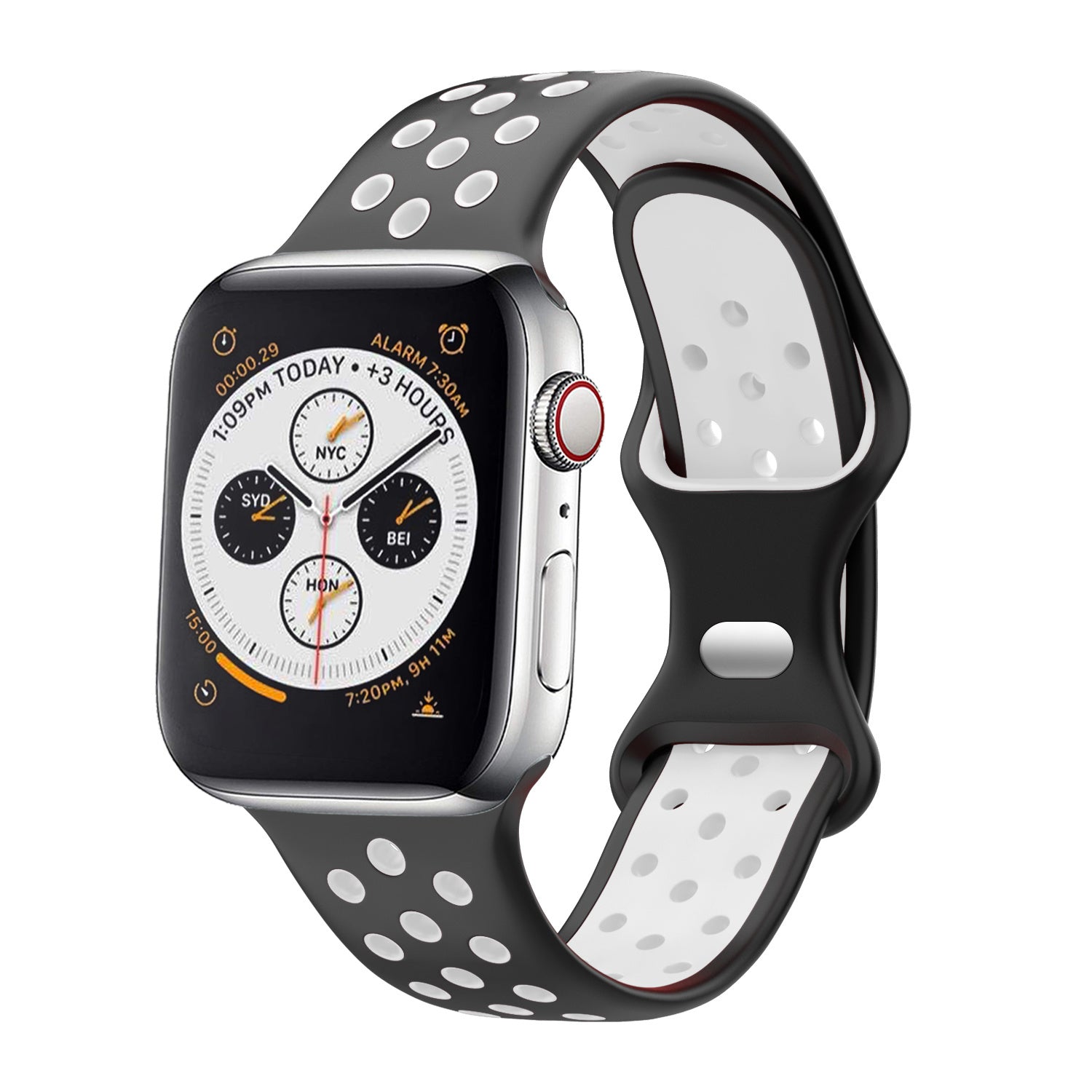 apple-watch-sport-bandje-zwart-wit