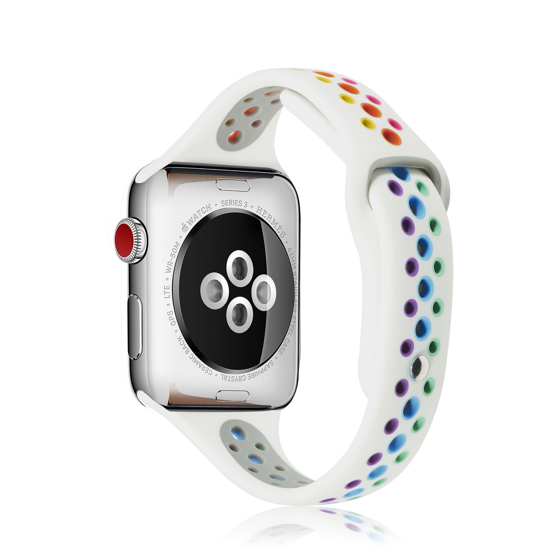 Apple Watch Sport Strap (White/Rainbow)